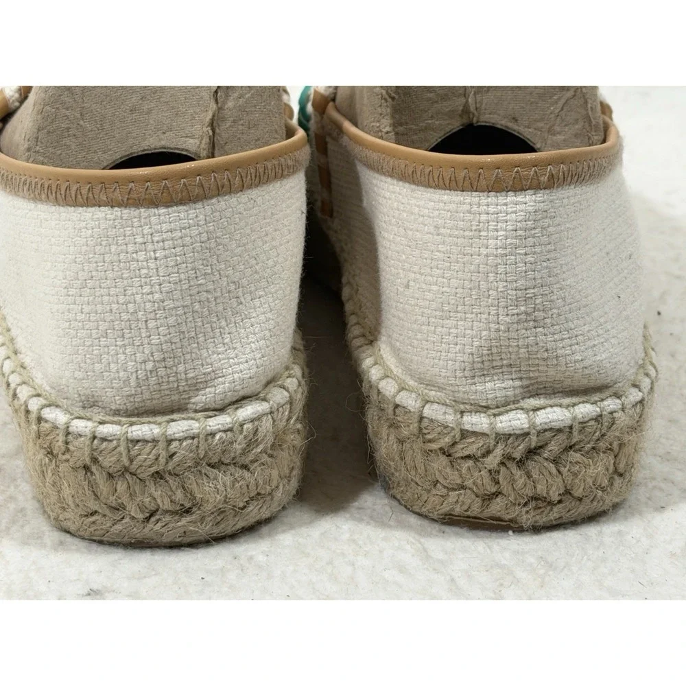Jack Rogers Womens Size 9 Floral Canvas Platform Espadrilles Boho Coastal